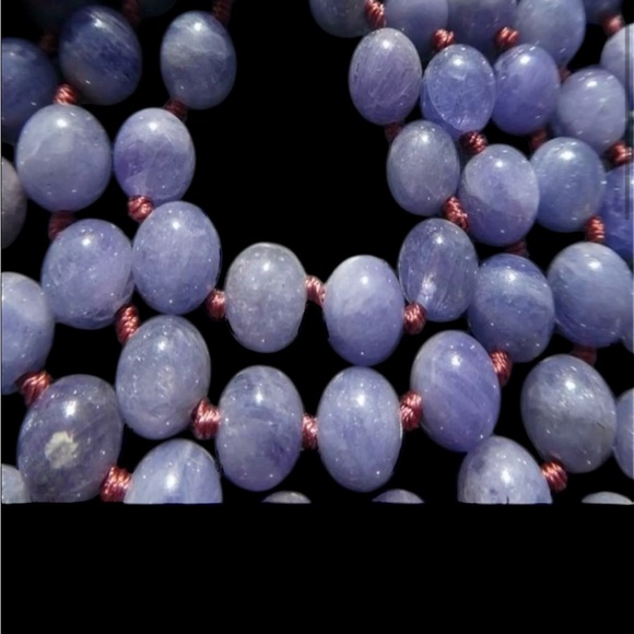 Genuine Tanzanite 8mm Mala Unisex Necklace - Picture 3 of 4